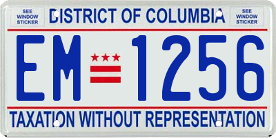 DC license plate EM1256