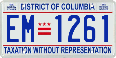 DC license plate EM1261