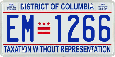 DC license plate EM1266