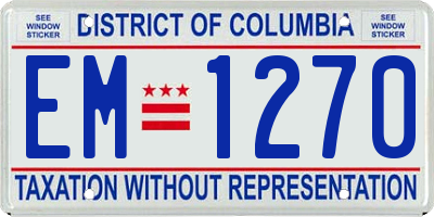 DC license plate EM1270