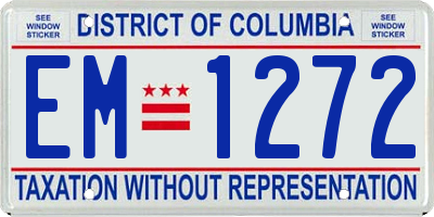 DC license plate EM1272