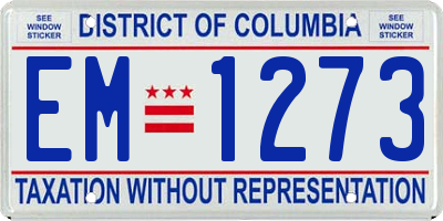 DC license plate EM1273