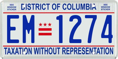 DC license plate EM1274