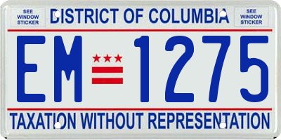 DC license plate EM1275