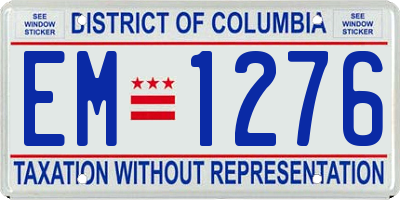 DC license plate EM1276