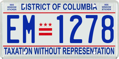 DC license plate EM1278