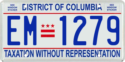 DC license plate EM1279