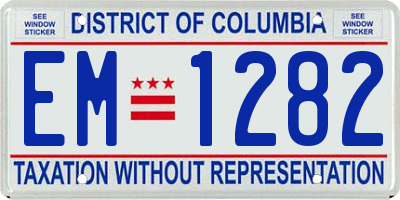 DC license plate EM1282