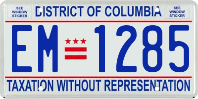 DC license plate EM1285