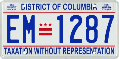 DC license plate EM1287