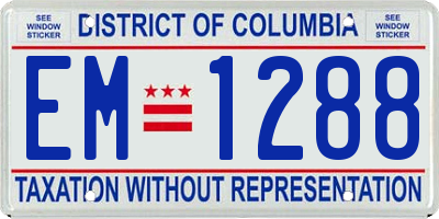 DC license plate EM1288