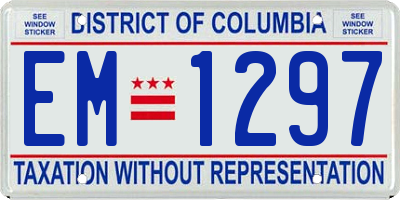 DC license plate EM1297