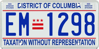 DC license plate EM1298