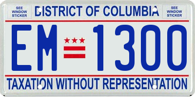 DC license plate EM1300