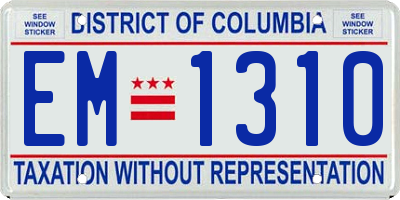 DC license plate EM1310