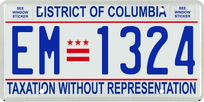 DC license plate EM1324