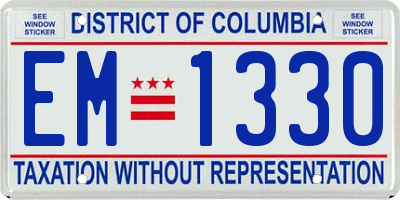 DC license plate EM1330