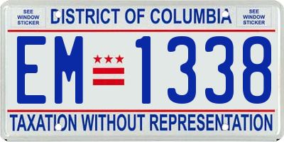DC license plate EM1338