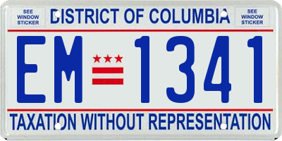 DC license plate EM1341