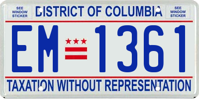 DC license plate EM1361