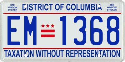 DC license plate EM1368
