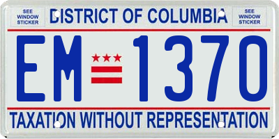 DC license plate EM1370