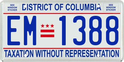 DC license plate EM1388