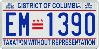 DC license plate EM1390
