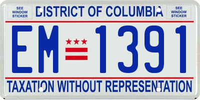 DC license plate EM1391