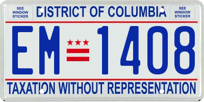 DC license plate EM1408
