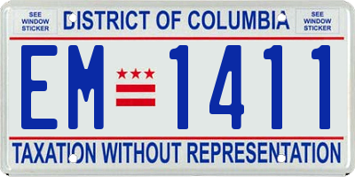 DC license plate EM1411