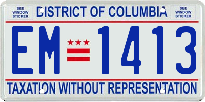 DC license plate EM1413