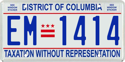 DC license plate EM1414