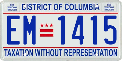DC license plate EM1415