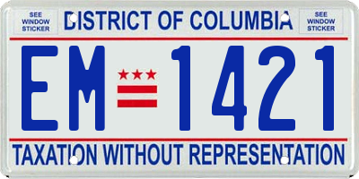 DC license plate EM1421