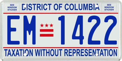 DC license plate EM1422