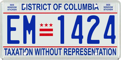 DC license plate EM1424