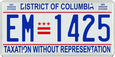 DC license plate EM1425