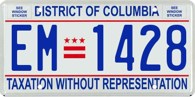 DC license plate EM1428