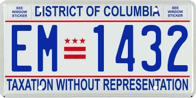 DC license plate EM1432