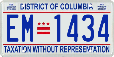 DC license plate EM1434