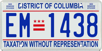 DC license plate EM1438