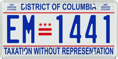 DC license plate EM1441