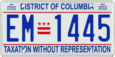 DC license plate EM1445