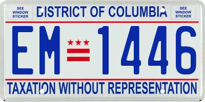 DC license plate EM1446