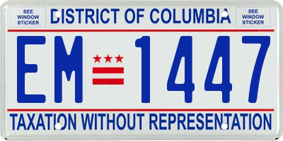 DC license plate EM1447