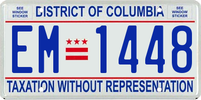 DC license plate EM1448