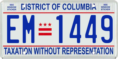 DC license plate EM1449
