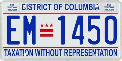 DC license plate EM1450