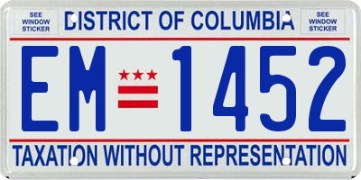 DC license plate EM1452